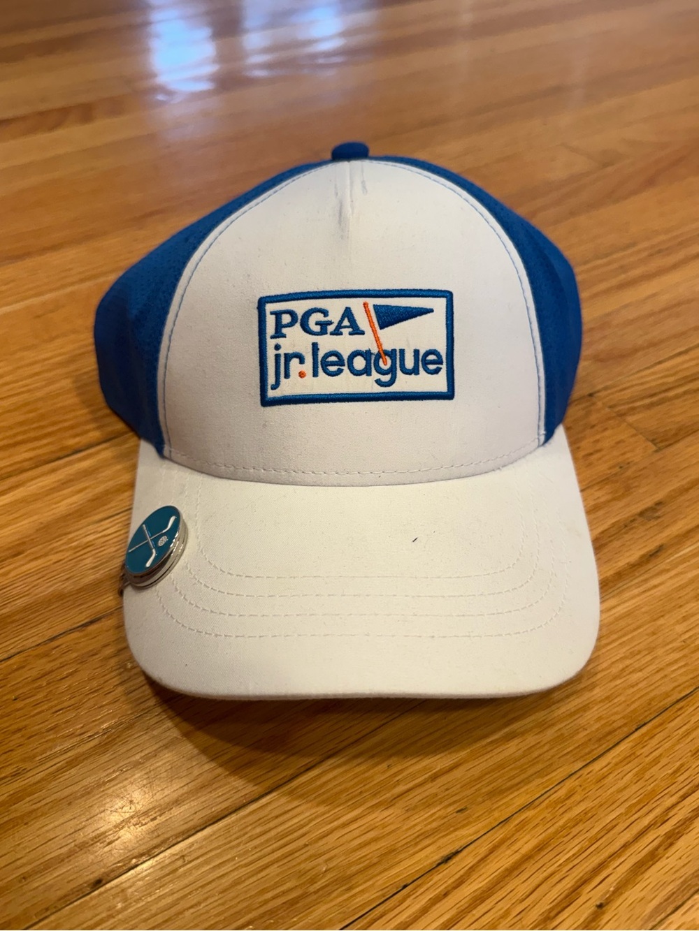 Kids PGA Jr League White and Blue Baseball Cap